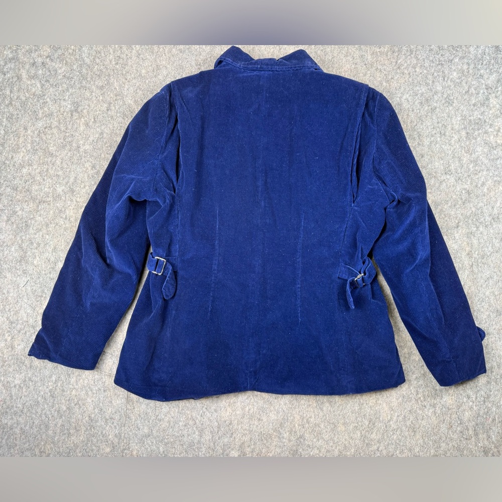 Vintage International Scene Corduroy Jacket Women's 14 Blue Buckle Trim Full Zip - Picture 8 of 8